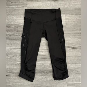 Lululemon Women's Size 4 Run Crop Black Mesh Leggings